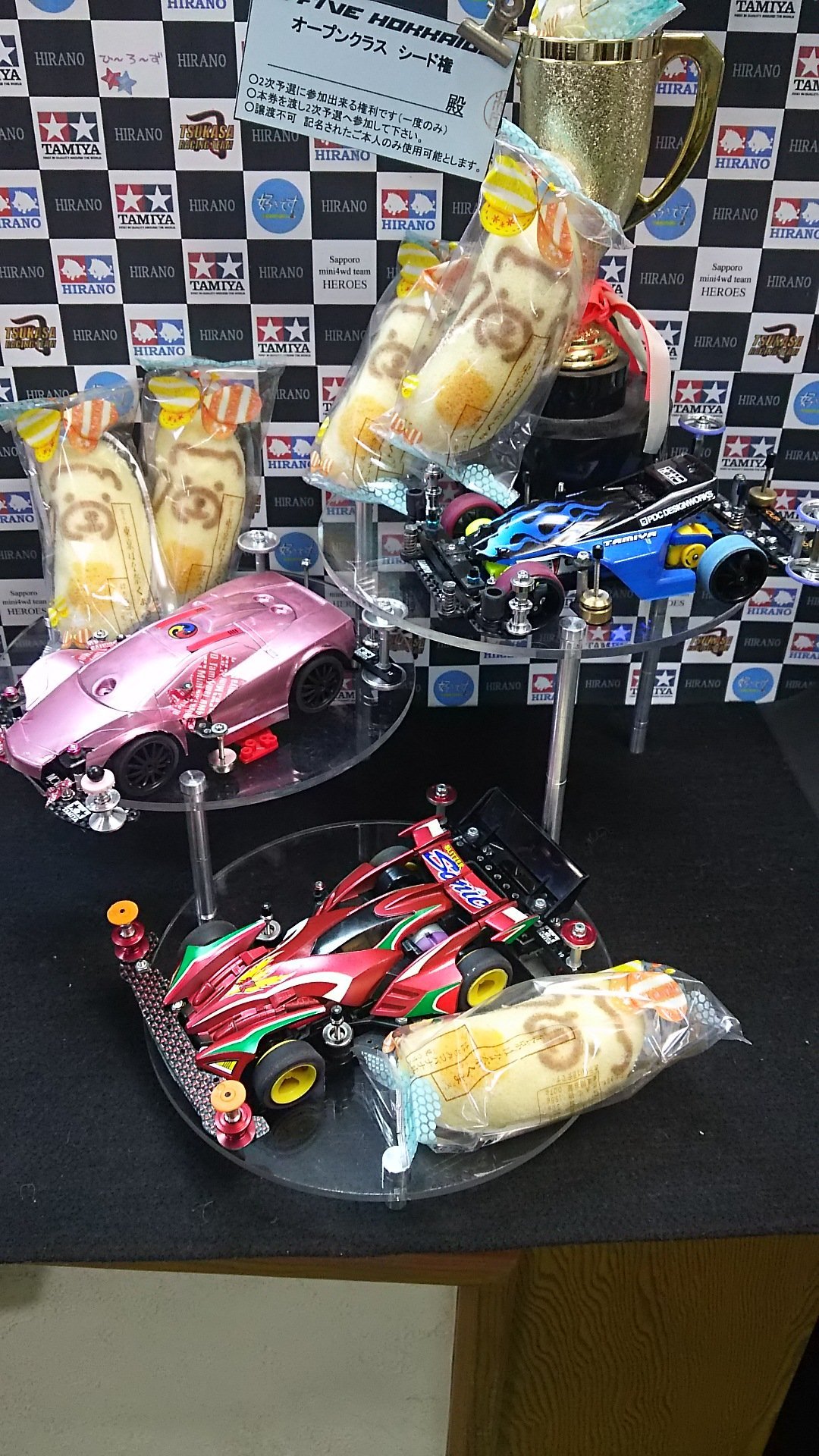 おもちゃの平野ミニ四駆大会、 オープン部門優勝は、 陽さんです！ 混沌の予選を勝ち抜き優勝です！ おめでとうございます！ pic.twitt... [おもちゃの平野【Twitter】]