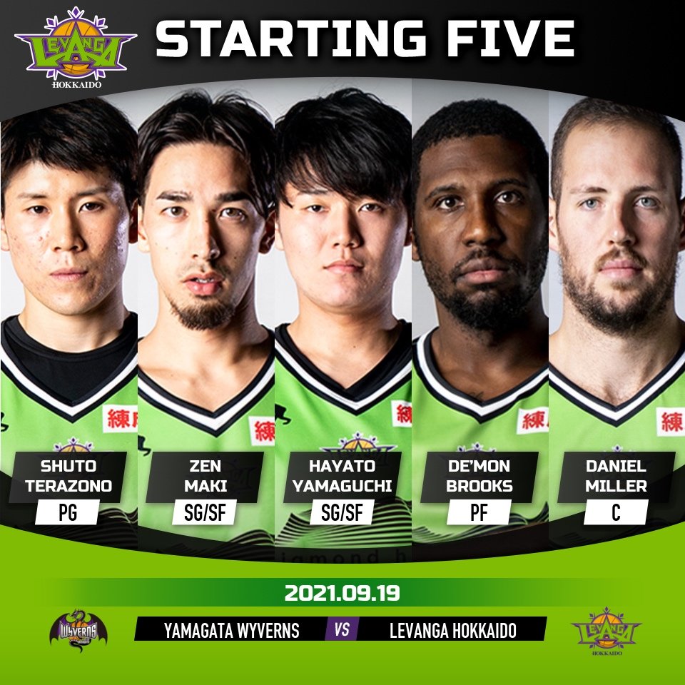 【Today's Starting5】『東日本大震災復興10年 第9回 TOHOKU CUP 2021』2021.09.19. SUN山形ワ... [レバンガ北海道【Twitter】]
