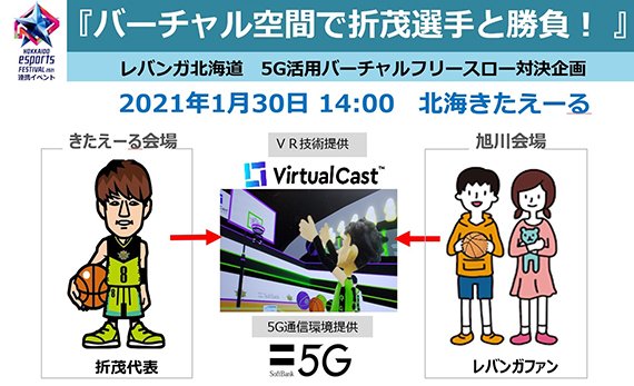 HOKKAIDO esports FESTIVAL 2021 連携プレイベント『バーチャル空間で折茂選手と勝負！』実施のお知らせ1/30の京... [レバンガ北海道【Twitter】]
