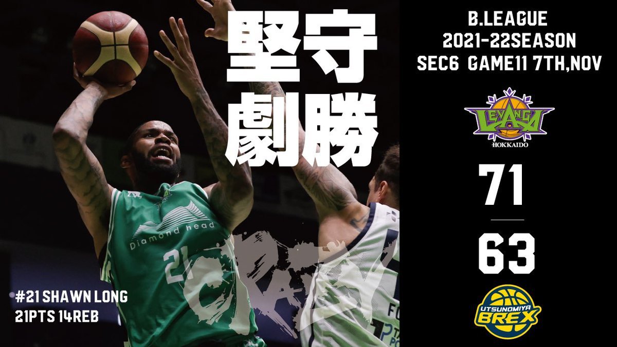 🎬GAME HIGHLIGHTS🎥B.LEAGUE 2021-22 SEASON2021.11.7.SUN.vs宇都宮ブレックスブルック... [レバンガ北海道【Twitter】]