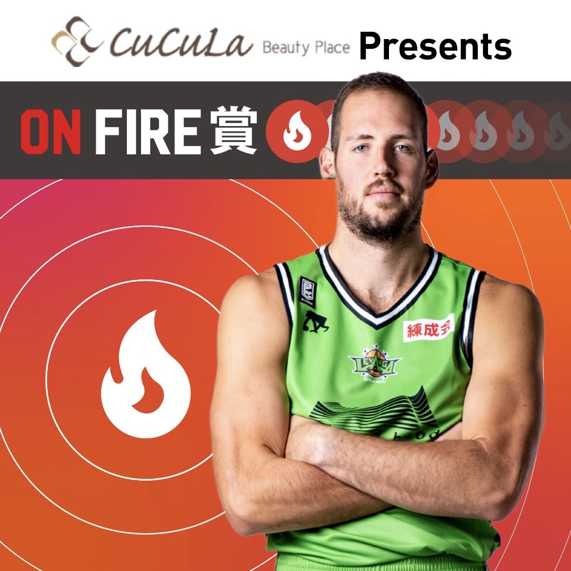 本日の「CuCuLa Beauty Place 」presents ON FIRE賞の受賞選手は、54,468🔥で、#ダニエルミラー 選手... [レバンガ北海道【Twitter】]