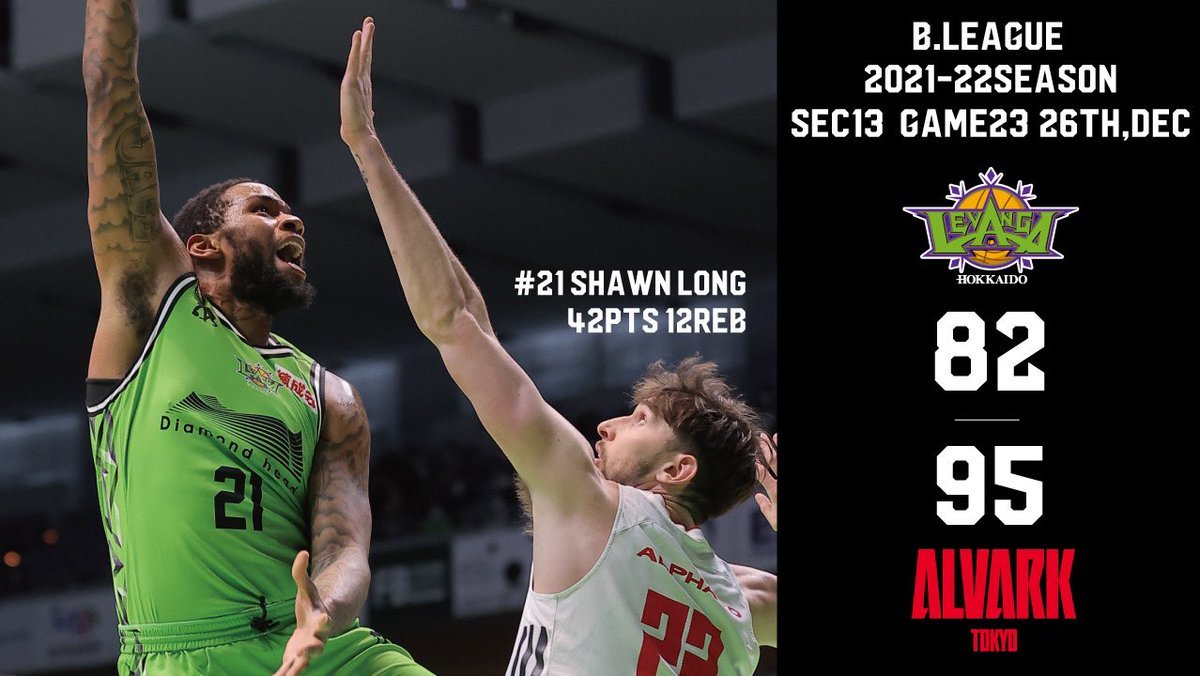 🎬GAME HIGHLIGHTS🎥B.LEAGUE 2021-22 SEASON2021.12.26.SUN.vsアルバルク東京今季自身... [レバンガ北海道【Twitter】]