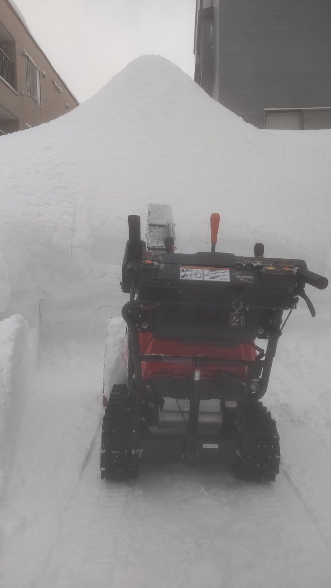 赤い、ハイぶりっ子除雪機今年は大活躍。既に雪山が５メートルぐらい積み上がってます。２階の窓を超えて更に上へ飛ばす雪がロフ... [おもちゃの平野【Twitter】]