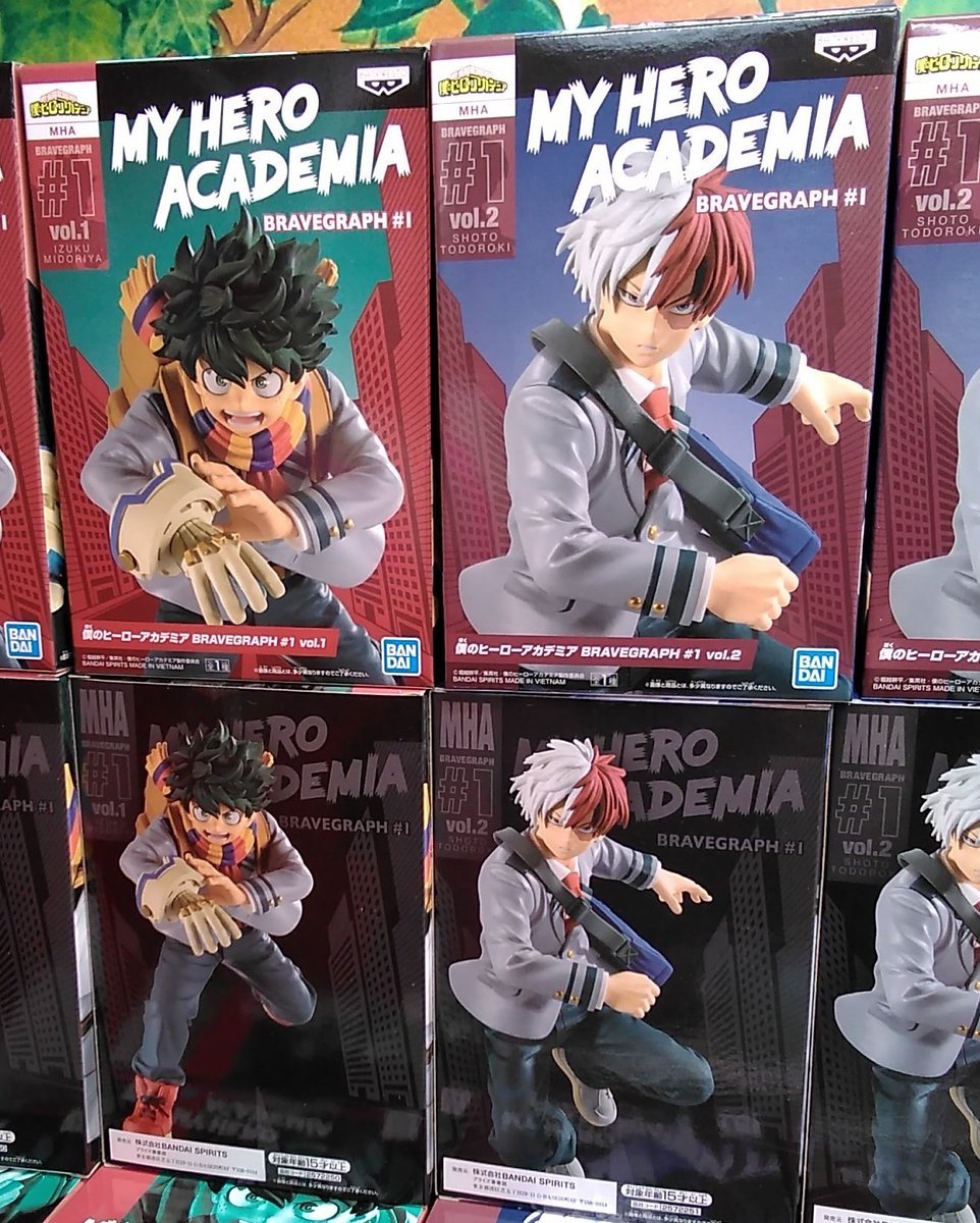 僕のヒーローアカデミアのフィギュアが入荷しました。#ヒロアカ #緑谷出久 #轟焦凍 [ワンダーシティ札幌 プラボ札幌西町店【Twitter】]