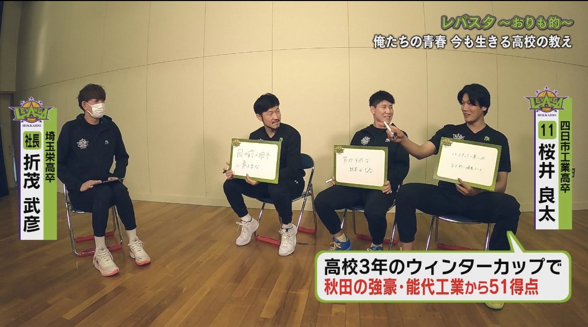 #STV で放送中の ＃レバンガ北海道 応援コーナー #レバスタおりも的 で放送された「俺たちの青春座談会」を全国の皆様にお届けします... [レバンガ北海道【Twitter】]