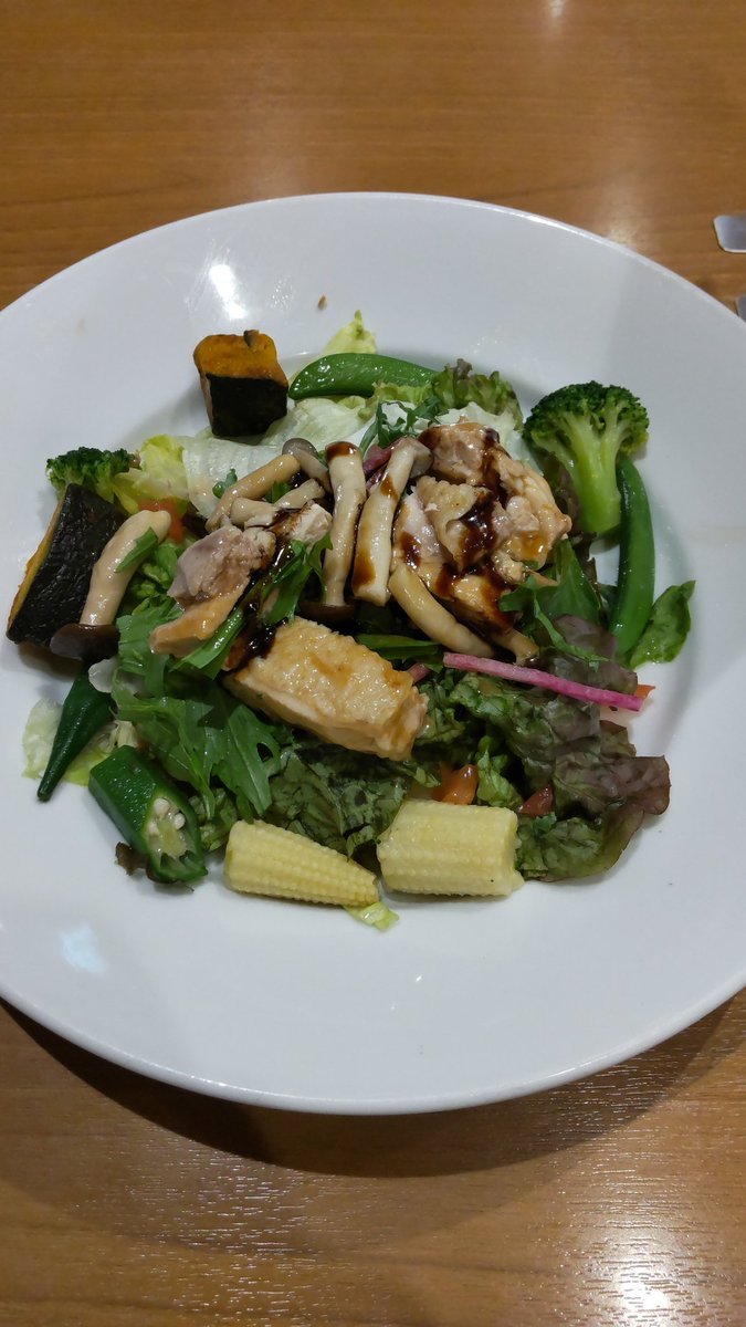 今日の晩御飯はチキンサラダ。美味そうです! [おもちゃの平野【Twitter】]