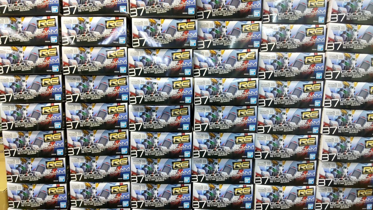 おもちゃの平野で、８月１３日発売のRGゴッドガンダムがしっかり入荷になりました!店頭販売分もたっぷりありますので、ぜひ買っ... [おもちゃの平野【Twitter】]