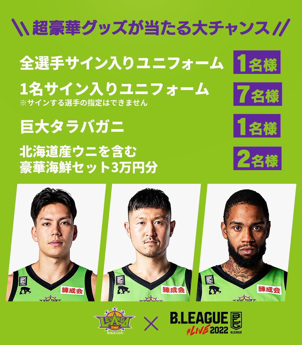 ／B.LEAGUE公認ファンタジースポーツ#Bライブ に登録して豪華賞品を当てよう！＼ ！本日締め切り！ サイン入りグッズを含む豪... [レバンガ北海道【Twitter】]