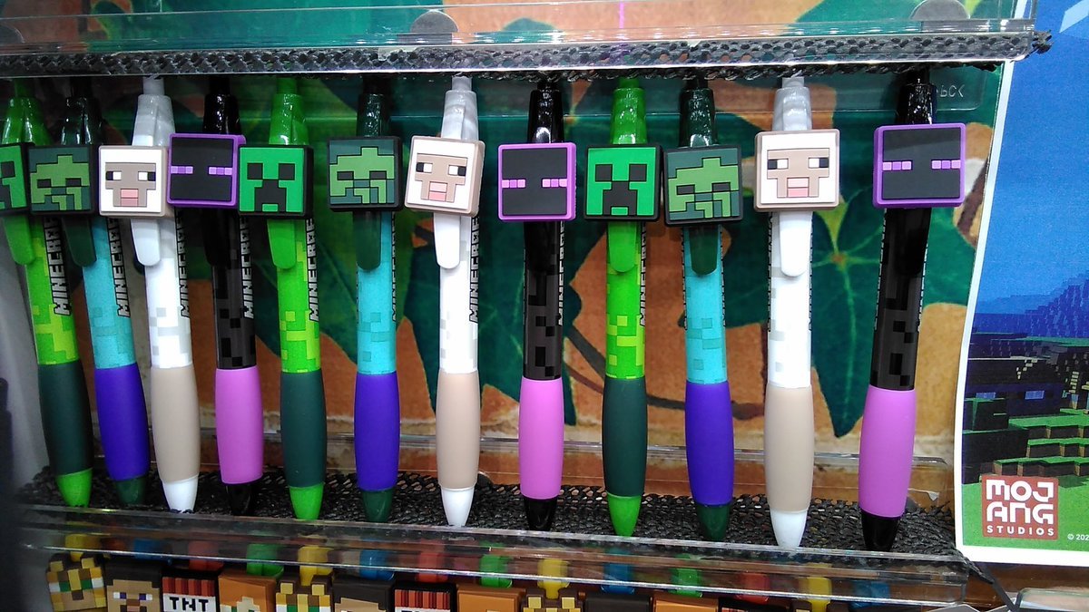 マインクラフト マスコット付きボールペン入荷致しました。#マインクラフト　#マイクラ　#ボールペン [ワンダーシティ札幌 プラボ札幌西町店【Twitter】]