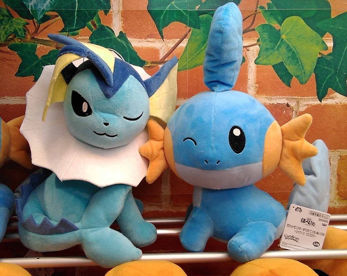 ポケットモンスターのぬいぐるみが入荷しました。#ポケモン #シャワーズ #ミズゴロウ [ワンダーシティ札幌 プラボ札幌西町店【Twitter】]