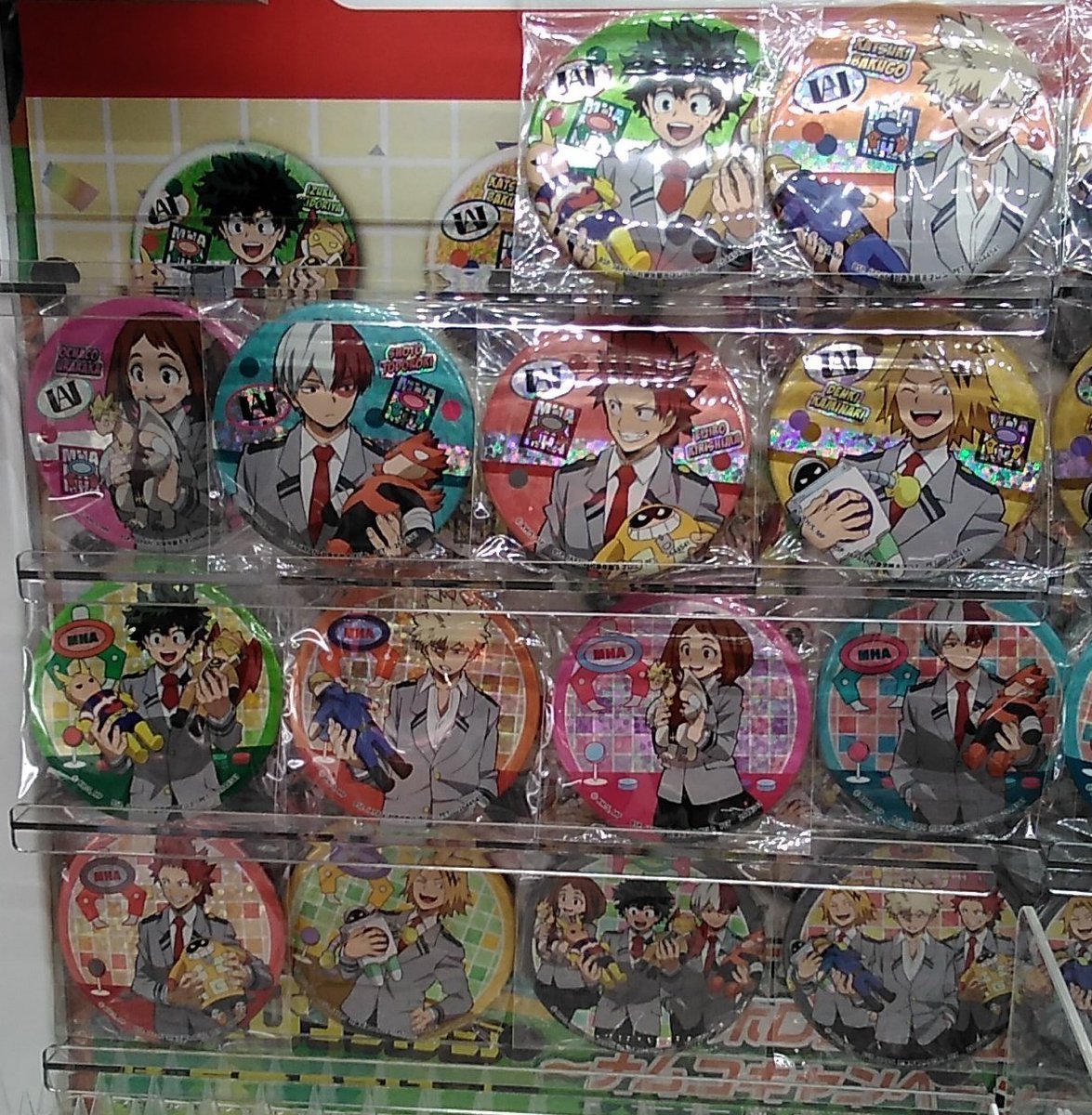 僕のヒーローアカデミアの缶バッジが入荷しました。ナムコ限定景品です！#ヒロアカ [ワンダーシティ札幌 プラボ札幌西町店【Twitter】]