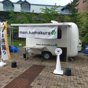 この後、営業開始です雨降らないでー #アリオ札幌 [やさしい、とんこつ 麺 かまくら【Twitter】]