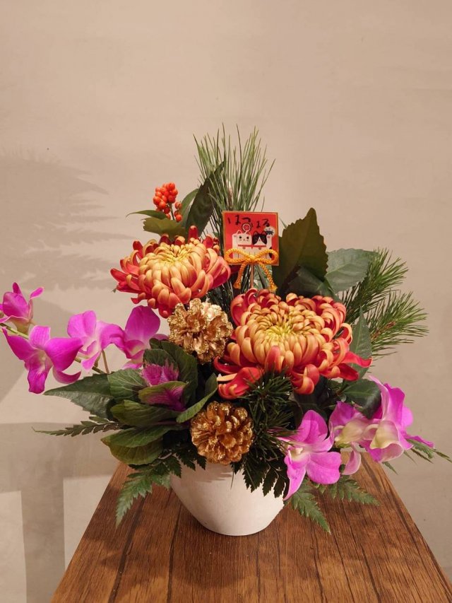 フラワーアレンジメントお正月講習会