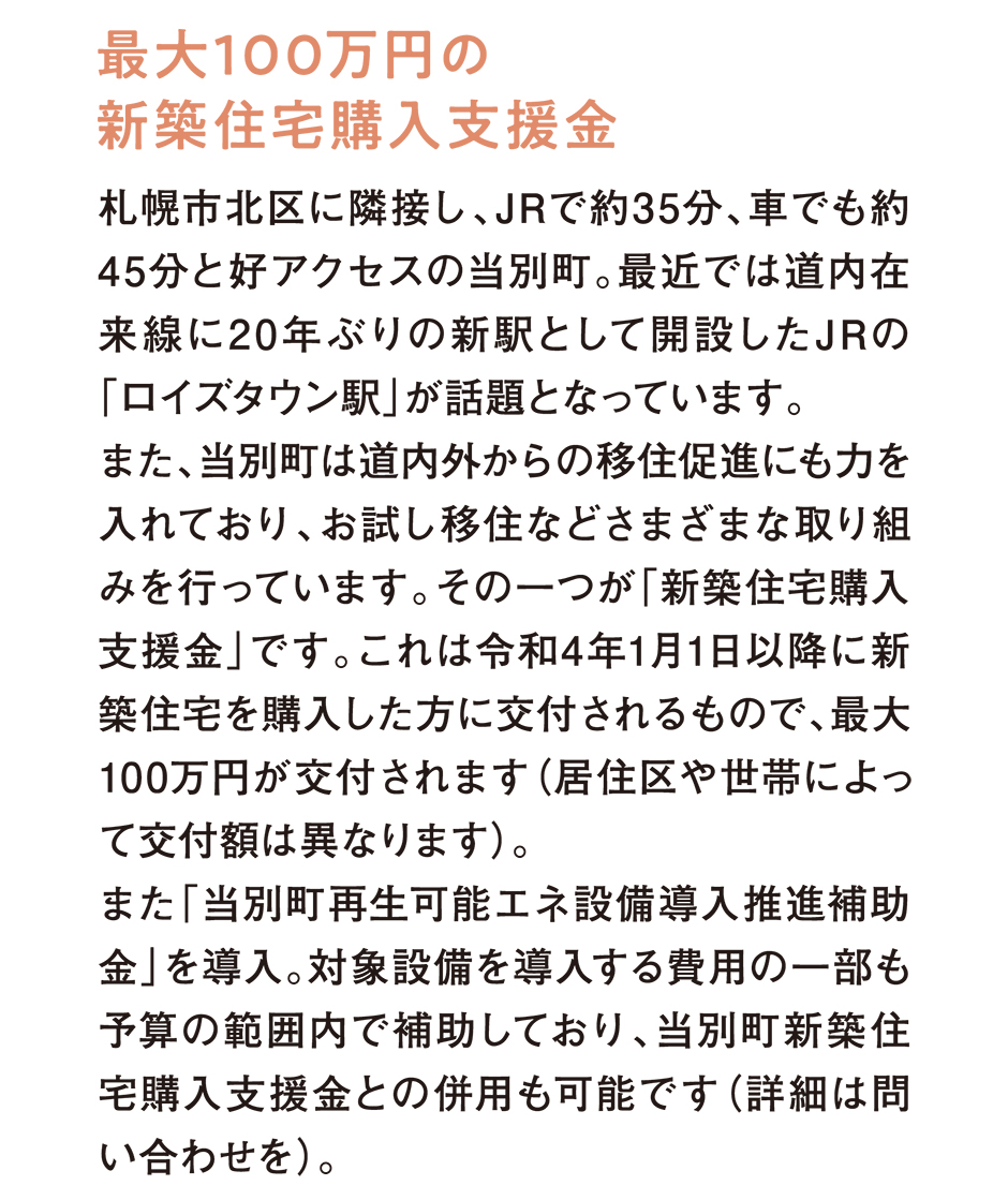 最大100万円の
新築住宅購入支援金